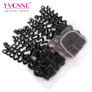 Italian Curly Virgin Human Hair Lace Top Closure